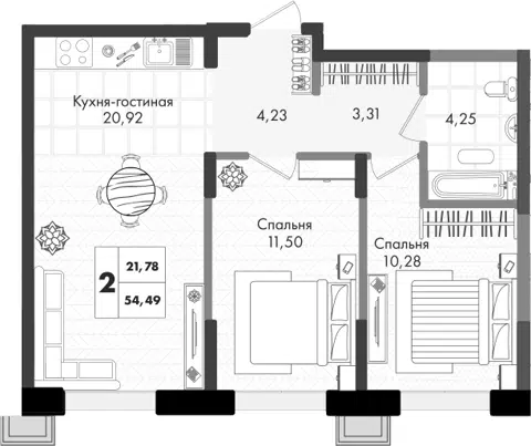 Планировка: 3Е-к.кв