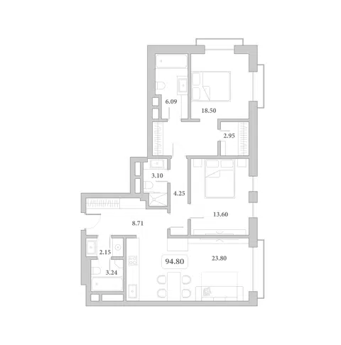Планировка 3Е-к.кв