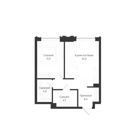 Планировка 2Е-к.кв