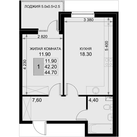 Планировка 2Е-к.кв