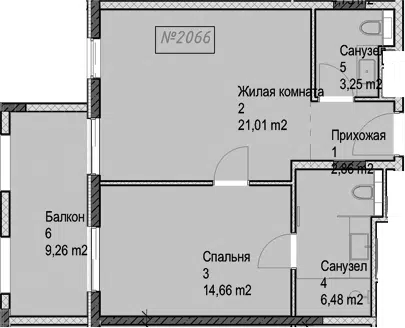 Планировка 2Е-к.кв
