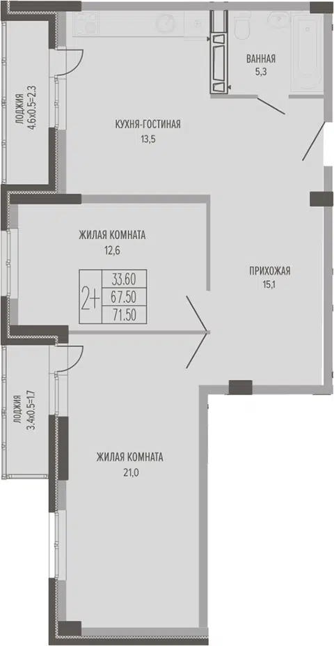 Планировка 3Е-к.кв