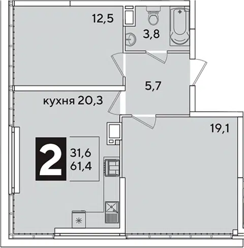 Планировка 3Е-к.кв