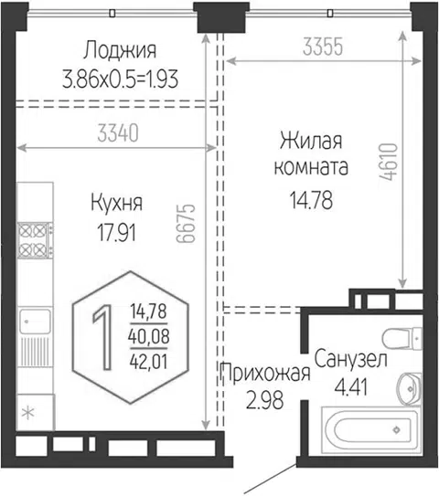 Планировка 2Е-к.кв