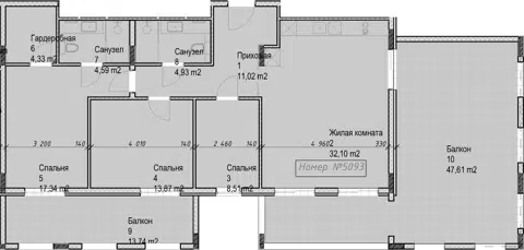 Планировка 3-к.кв