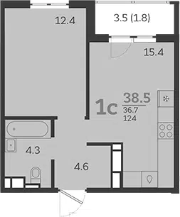 Планировка 2Е-к.кв