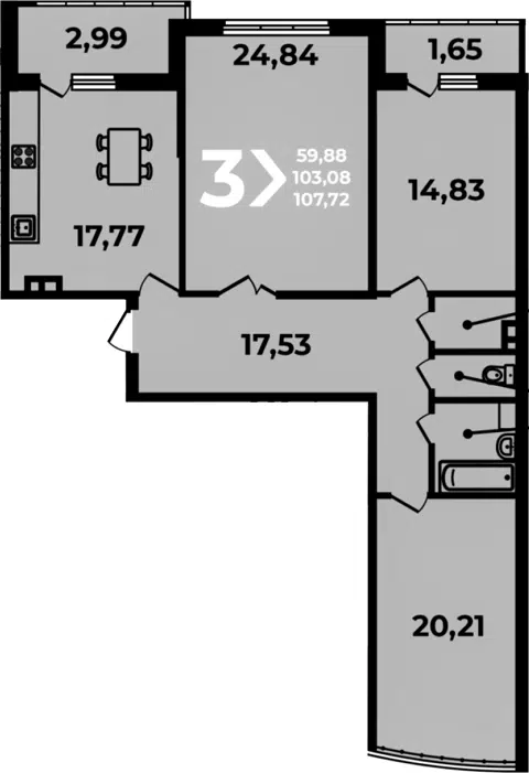 Планировка 4Е-к.кв