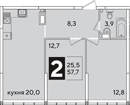 Планировка 3Е-к.кв