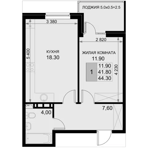 Планировка 2Е-к.кв