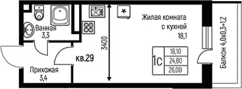 Планировка Студии