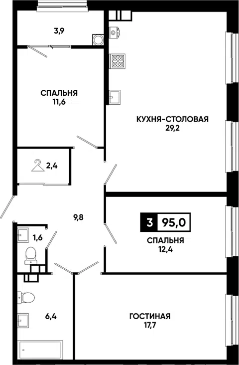 Планировка 4Е-к.кв