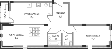 Планировка 3Е-к.кв