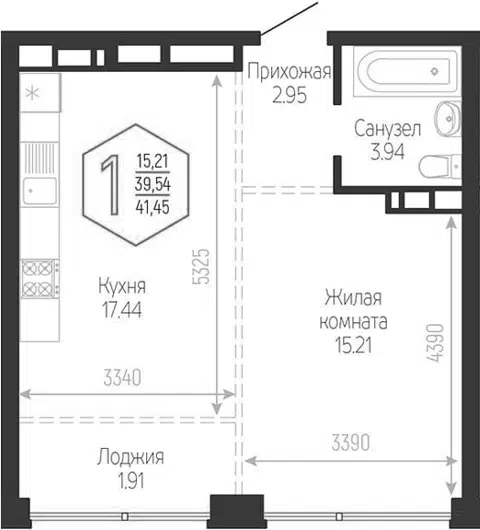 Планировка 2Е-к.кв