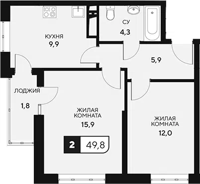 Планировка 2-к.кв