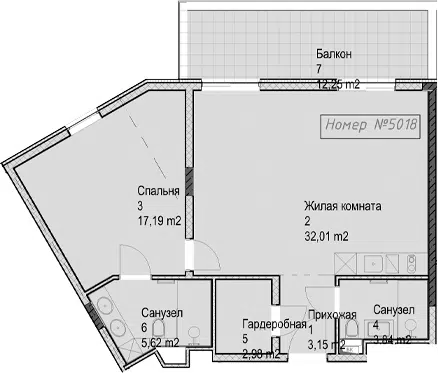 Планировка 2Е-к.кв