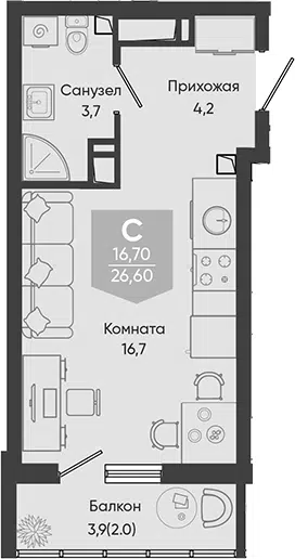 Планировка Студии