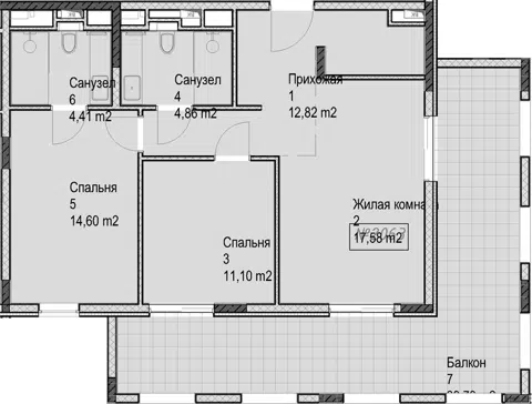 Планировка 2-к.кв