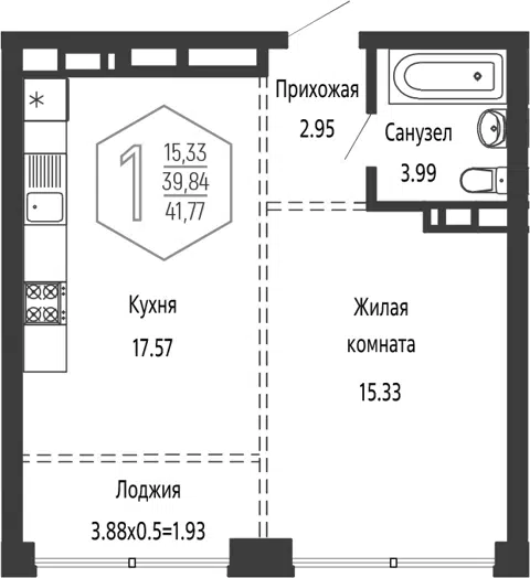 Планировка 2Е-к.кв