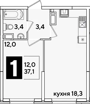 Планировка 2Е-к.кв
