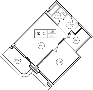 Планировка 2Е-к.кв