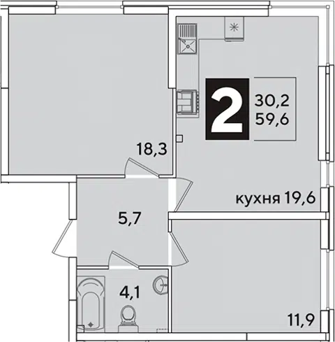 Планировка 3Е-к.кв