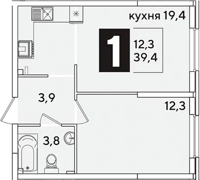 Планировка 2Е-к.кв