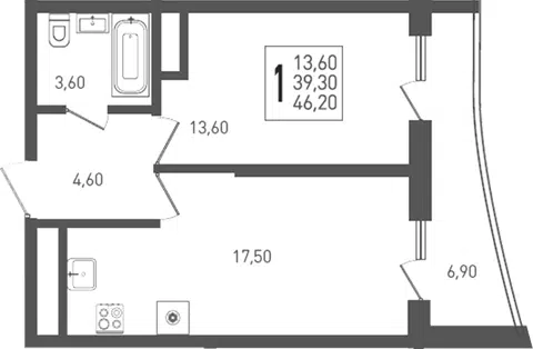 Планировка 2Е-к.кв