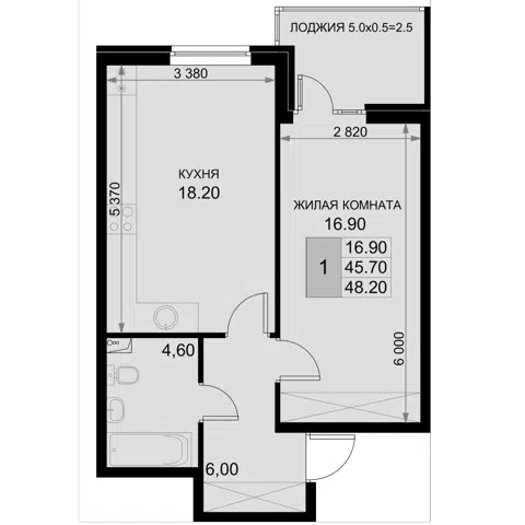 Планировка 2Е-к.кв