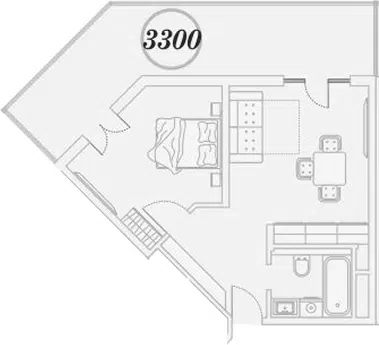 Планировка 1-к.кв