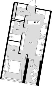 Планировка 1-к.кв