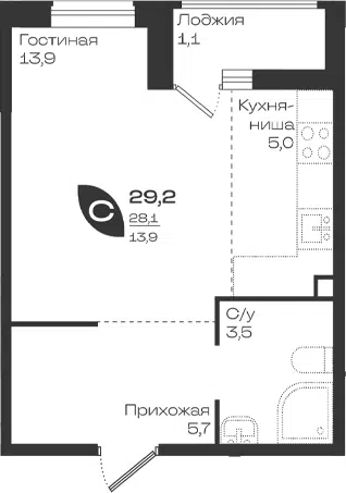 Планировка Студии