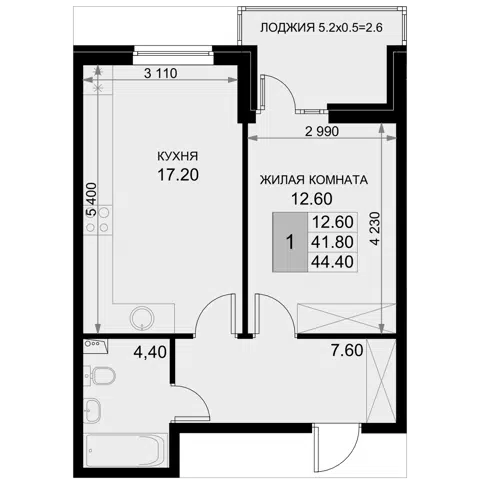 Планировка 2Е-к.кв