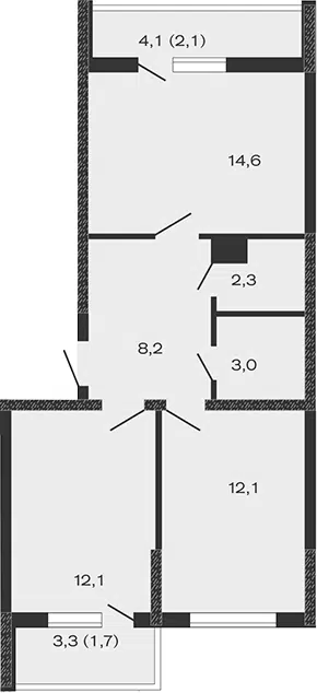 Планировка 2-к.кв