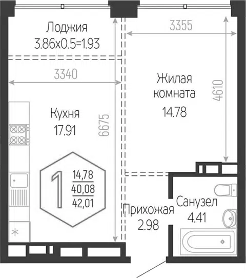 Планировка 2Е-к.кв