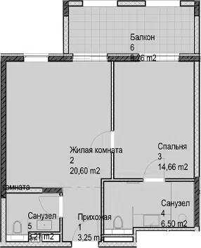 Планировка 2Е-к.кв