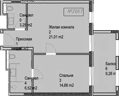 Планировка 2Е-к.кв