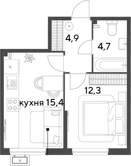 Планировка 2Е-к.кв