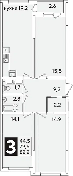 Планировка 4Е-к.кв