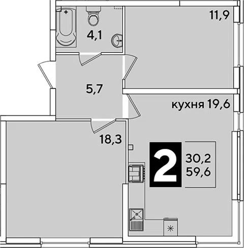 Планировка 3Е-к.кв