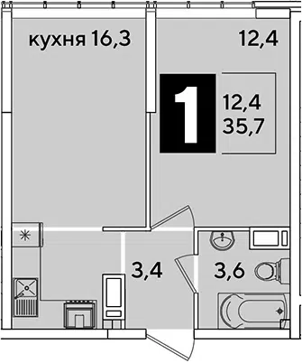 Планировка 2Е-к.кв
