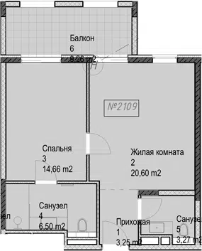 Планировка 2Е-к.кв
