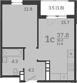 Планировка 2Е-к.кв