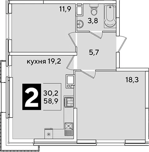 Планировка 3Е-к.кв