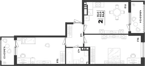 Планировка 2-к.кв