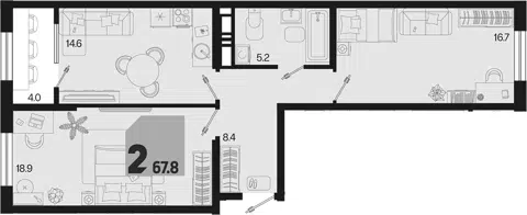 Планировка 2-к.кв