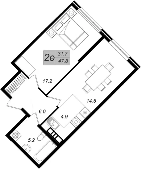 Планировка 2Е-к.кв