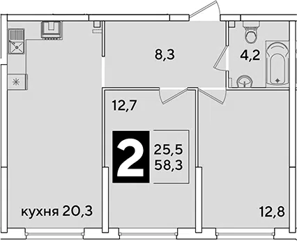 Планировка 3Е-к.кв