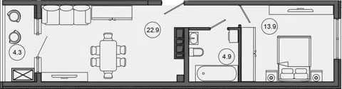 Планировка 2Е-к.кв