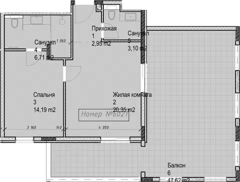 Планировка 2Е-к.кв