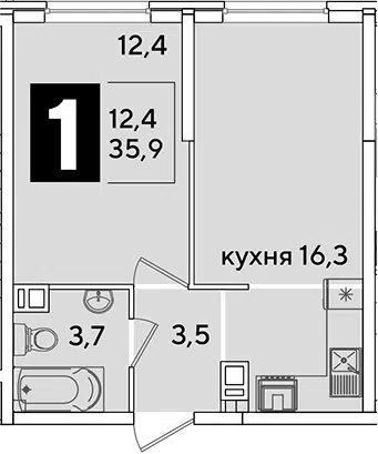Планировка 2Е-к.кв